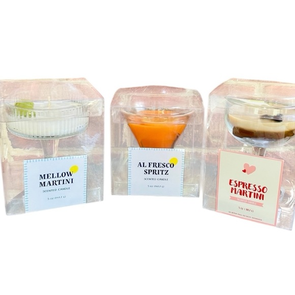 SET OF 3 Martini & Cocktail Themed Candles - Picture 1 of 5